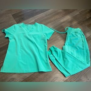 Mandala Mint Green Scrub Set